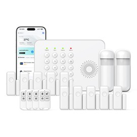 Hapippofa Wireless Home Alarm System WiFi/4G Home Security System with Phone APP Alert (Host Alarm, Remote, Motion, and Door Sensors), Apartment,24/7 Monitoring, Alexa Compatible