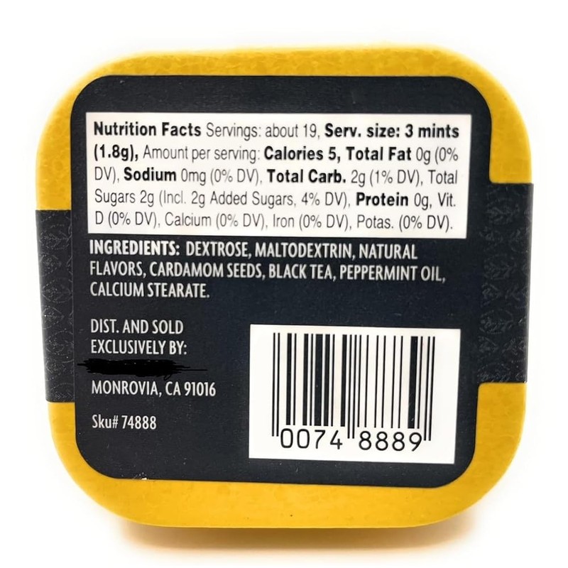 Chai Tea Flavored Mints, Vegan 1.2oz/34g Each – (Pack of