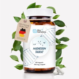Magnesium Taurate High Dose 2000 mg (500 mg/Capsule) Magnesium + Taurine XXL Value Pack 180 Capsules/Tin Higher Bioavailability Gentle for the Stomach 100% Laboratory Tested Quality
