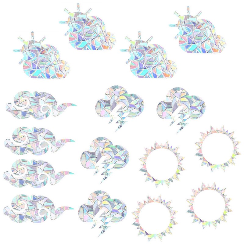 16Pcs Rainbow Suncatcher Window Clings Anti Collision Window Stickers Decals