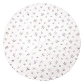 SAVITA Christmas Tree Skirt, 48 Inch Luxury Faux Fur Christmas Tree Skirt, Snowy White Tree Skirt for Christmas Decorations (Rainbow)