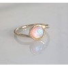 Custom Opal Ring October Birthstone Blue Opal Jewelry 14K Gold