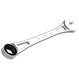 SK Hand Tool Hand Tool 80011 18 mm 6 Point X-Frame Metric Combination Ratcheting Wrench, Chrome, 1.7 Arc Swing, 216 Positions, Made in America