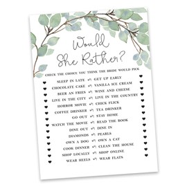 Inkdotpot Would She Rather Bridal Wedding ShoweráGame Greenery Funny Rehearsal Dinner Who Said itingáGameáBridal Shower PartyáGameáIdeas