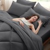 Anluoer Queen Comforter Set，Dark Grey Bed in a Bag 7