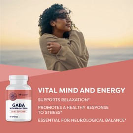 VIMERGY Vimergy GABA with Magnesium C Supports Nervous System Function C Promotes Relaxation C Kosher, Vegan & Gluten-Free C 60 Capsules