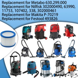 1 Pack Washable HEPA Filter Compatible with Nilfisk ALTO Attix 30 and Attix 50 Commercial Wet/Dry Vacuum Cleaners and Compatible with Makita vacuum P-70219