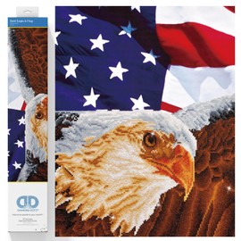 DIAMOND DOTZ ® - Bald Eagle & Flag, Partial Drill, Round Dotz, Diamond Painting Kits, Diamond Art Kits for Adults, Patriotic Diamond Art, Diamond Art, Kits, 22"x28"