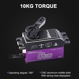 YIPINServo 10KG Digital Servo Metal Gear Servo Waterproof for 1/8 1/10 Scale RC Cars Robot Manipulator