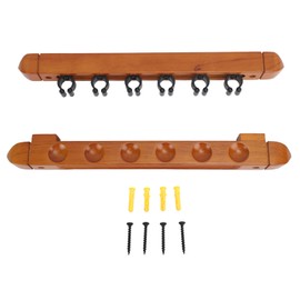 Wall Mounted Billiard Pool Cue Rack 6 Cues Wooden Billiard Cue Rack Billiard Stick Wall Rack