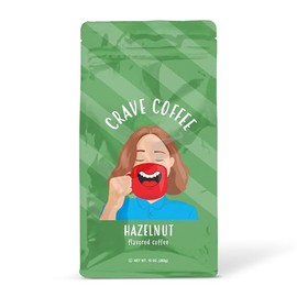 Crave Beverages Flavored Ground Coffee Bag, Hazelnut – Flavorful and Fun Brew, Made with 100% Arabica Beans - Flavor Enhanced, 10 Oz