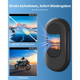 UYIKOO Action Cam, Mini Sports Camera with 0.85 Inch Display, Helmet Camera, Motorcycle Body Camera, HD 1080P, Small Action Camera, Sports Camera