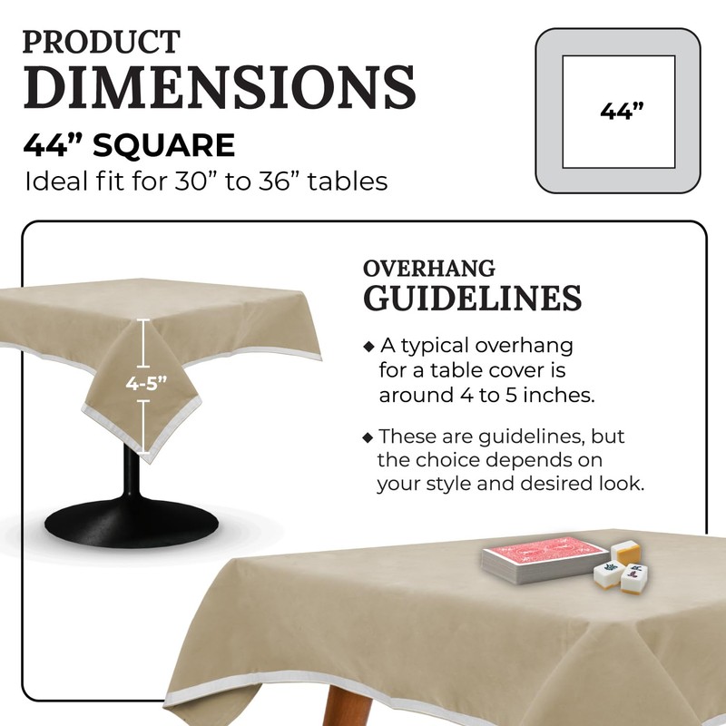 Sanders Classics 44" Square Tan Card (Bridge) Table Cover