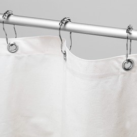 ORGANIC FABRIC SHOWER CURTAIN LINER - Wide Stall Size - A Stylish Quality Bathroom Drape - Earth Friendly, Non-Toxic + Odor-Free Cotton Liner - Light-Weight White Shower Curtain - 54x74 WOC