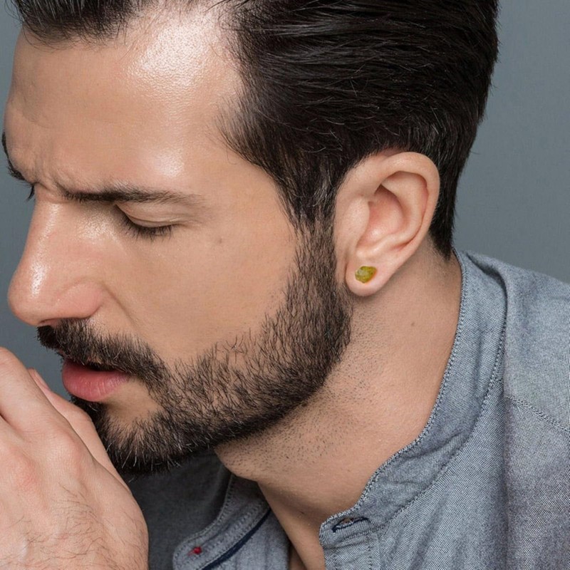 Peridot Earrings, Raw Green Peridot Earrings for Women Men, Hypoallergenic