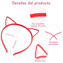 Cat Ear Headbands 24 Pieces Hair Hoops Orejas de Gatito para Mujer y Niña Antideslizantes Tiene Elasticidad Decoración del Cabello para Navidad, Fiestas, Diario, Cumpleaños, Vacaciones