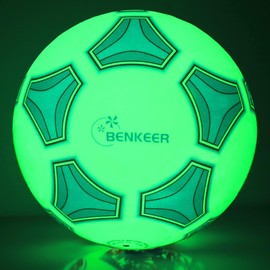 Benkeer Glow in the Dark Soccer - 4/5 Soccer Boys and Adults Gift - Traditional (5 Ball)