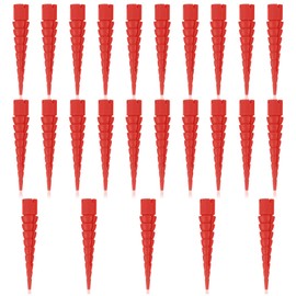 SUMNACON 25 Pcs Adjustable Wood Anchors Wall Anchors, Plastic Fixing Stripped Screw Hole Repair Kit Door Window Hinge Screw Hole Anchor, Screw Anchor Suitable with Screws Sizes #2 to #16 (Red)