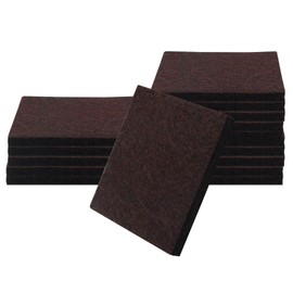 Rierdge 16 Pcs 3”/75mm Square Felt Furniture Pads Self Adhesive Furniture Pads 5mm Thick Brown Anti Scratch Floor Protectors for Furniture Feet Chair Legs