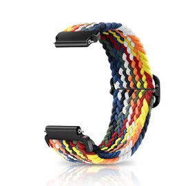 CeiBand Braided Solo Loop Elastic Bracelet, 18 mm 19 mm 20 mm 22 mm Quick Adjustable Men Women Soft Breathable Sports Bands Watch Straps Replacement Strap – Colourful