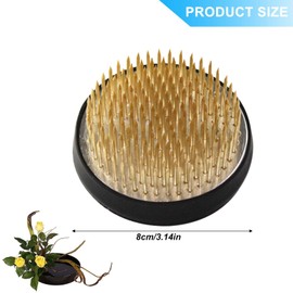 Ikebana Kenzan Flower Frog, 8 cm, High-Quality Flower Arrangement Round with Non-Slip Cover, Stainless Steel Round Holder, Flower Stick Gel for Flower Arrangements, Flower Shops, Offices, Gardens, Tea