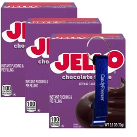 Candy Freezer Pie Filling Mix & Instant Pudding 3.9 oz Box (Pack of 3) with Bottle Opener Keychain (Chocolate Fudge) Keychain