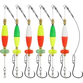 Catfish Rig Catfish Float Rigs Catfishing Tackle with Catfish Rattles Beads Peg Float Bobbers Catfish Hook Santee Cooper Rig Catfish Rig for Bank River Lake Fishing Boat Shore Fishing Mix Color 8/0