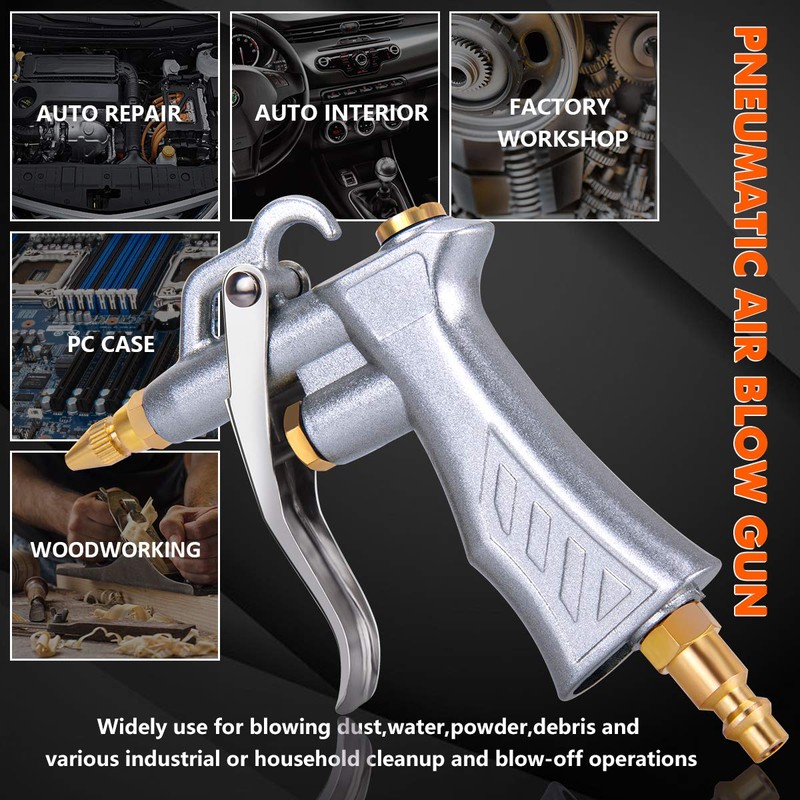 Industrial Air Blow Gun with Brass Adjustable Air Flow Nozzle