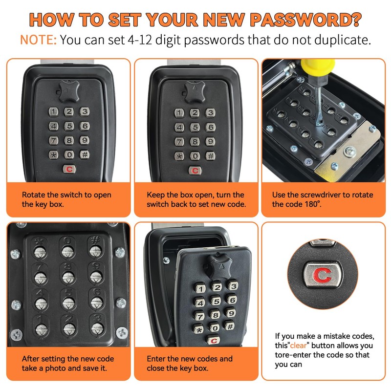 SUGOOE Car Lock Box, Car Window Punch Button Lock Box,