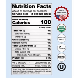 NUFYX® • Heavenly Protein® Powder • World’s Finest 100% Organic American Grown Peas • Vegan • Gluten Free • Low Carb (Creamy Vanilla, 40 Scoops)