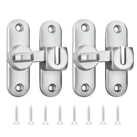 Yeenano Flip Slide Latch, 90 Degree Punch-free Sliding Door Lock, Barn Door Lock with Screws, Anti-Theft Door Latch, Small Sliding Bolt for Barns, Garden, Kitchen, Outdoor Windows