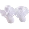 Snegyu Girls White Frilly Socks Kids Princess Socks Baby Toddler