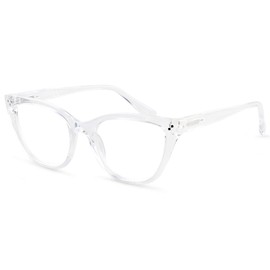In Style Eyes Stylish Large Reading Glasses, Classic Cateye, Clear, 4.0x