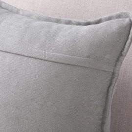 Madizz Set of 2 Short Chenille Throw Pillow Covers 26x26 Inch Light Grey Soft Decorative Cushion Cover for Sofa Bedroom Pillow Shell