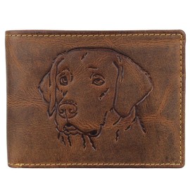 Greenburry Vintage Leather Wallet Dog Motif Brown Landscape Format, brown, Vintage