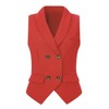 Allegra K Women's Sleeveless Suit Vest, Elegant, Double Breasted, red