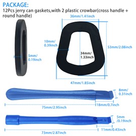 12 Pcs Rubber Fuel Can Gaskets, Petrol Can Gasket, Universal Jerry Can Seal, Jerry Can Gasket Replacement, Gas Fuel Can Spout Gaskets For 5l 10l 20l Fuel Cans, With 1cross Handle, 1round Handle