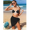 Perdeca - Conjunto de bikini para niñas, 3 piezas, traje