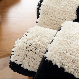 ZebraSmile Cat Bathroom Rug Cute Water Absorb Non Slip Bath Room Rug Soft Microfiber Entryway Doormat for Shower Room Carpet White and Black Bath Mat 17.5 X 25.5 in