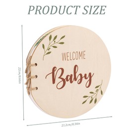 Baby Shower Guest Book with Wooden Cover, Baby Shower Memory Album, Baby Shower Guest Book Wood, Hey Baby Guest Book, Guest Book Christening, with 35 Pieces Blank Paper, Gift for Expectant Mother (B)