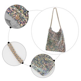 Meliyya Sequin Shopper Tote Bag Shoulder Bag Shiny Shoulder Bag Bag for College Party Everyday, B08150-bunt