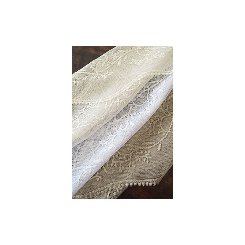Heritage Lace, Flax Sheer Divine 60x36 Tier, 60 by 36-Inch