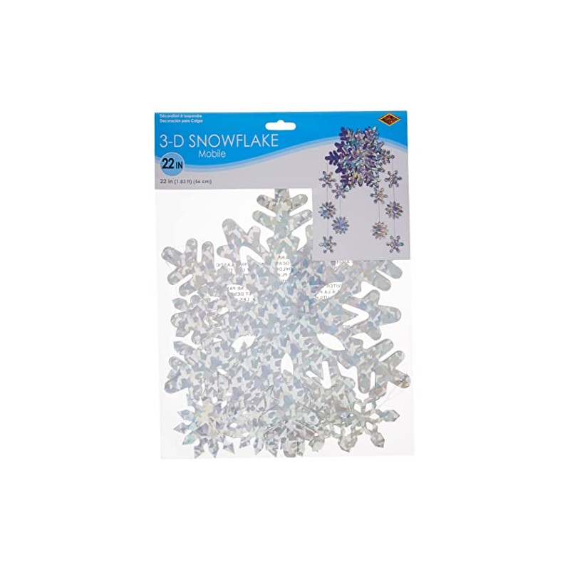 3-D Snowflake Mobile Party Accessory (1 count) (1/Pkg)