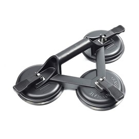 Triple Glass Suction Cups Heavy Duty Aluminum Vacuum Plate Handle Glass Holder Hooks to Lift Large Glass, Tile Suction Cup Lifter, Triple Suction Cups for Moving Glass, Window, Granite