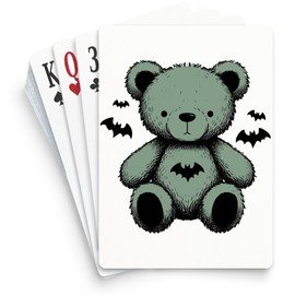 CafePress Batty Bear Green Standard Size Playing Cards
