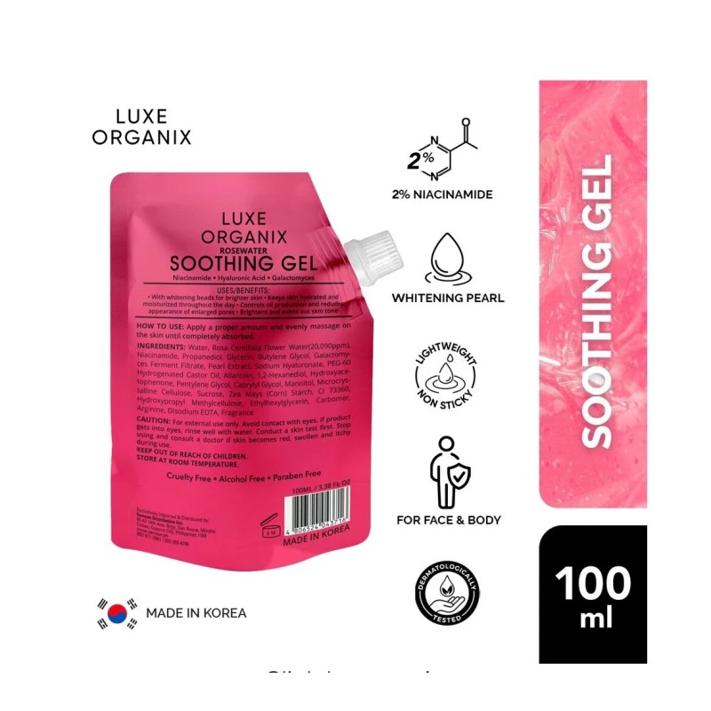 Luxe Organix Rosewater Soothing Gel 100ml