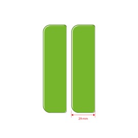 Slimline Green Zero Emissions - Electric Vehicle Number Plate Domed Stickers, 108mm x 29mm
