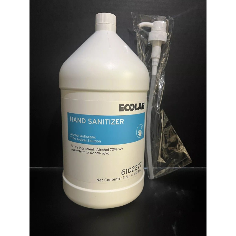 Ecolab Hand Sanitizer 1 Gallon With Pump Quick Drying Gel