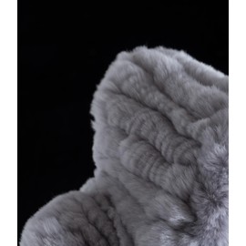 HEIZZI Women's Real Fur Headband & Black Infinity Scarf - 2-in-1 Fuzzy Ear Warmer, Winter Earmuff Neck Warmer