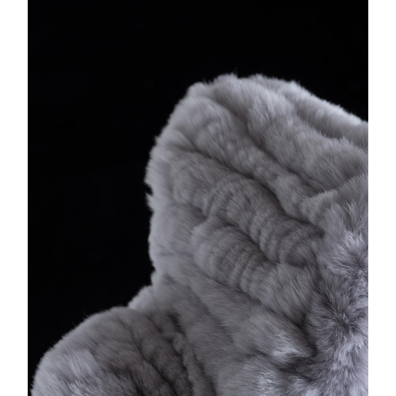 HEIZZI Women's Real Fur Headband & Black Infinity Scarf -